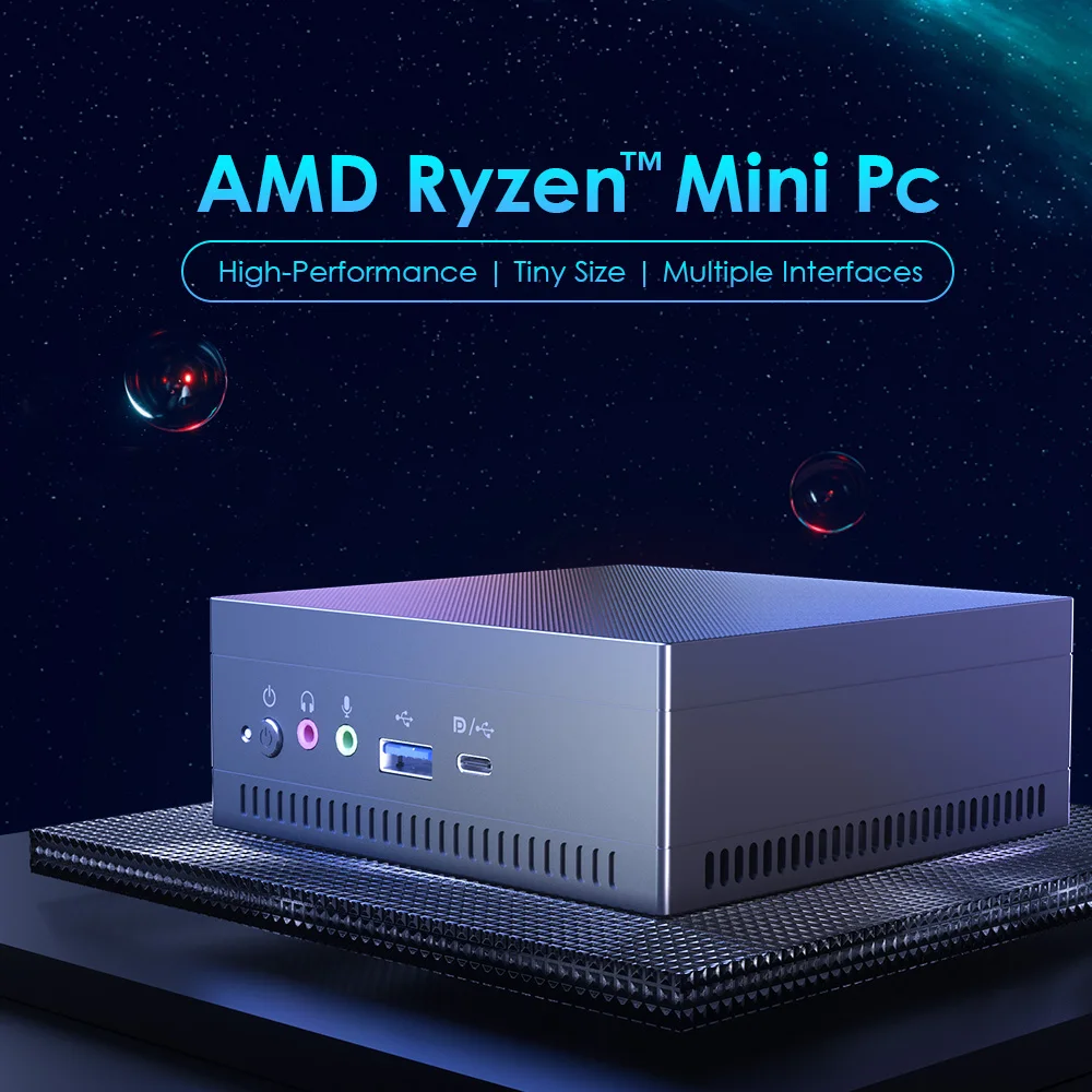 Mini PC AMD Ryzen 7 4800U 3750H Windows 11 Pro Desktop-Computer 8 GB RAM + 256 GB SSD, radeon RX Vega 10 Grafiken, HDMI DP Typ-C