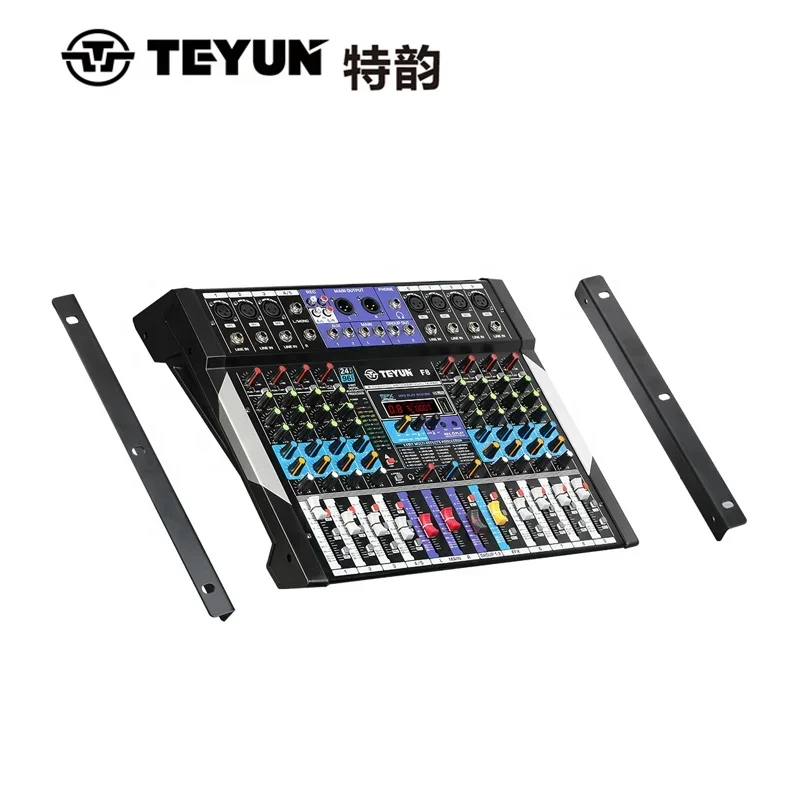 TEYUN F12 professional audio  Macro DSP front -stage effects Multimedia recording stage mixer High -quality big sound card