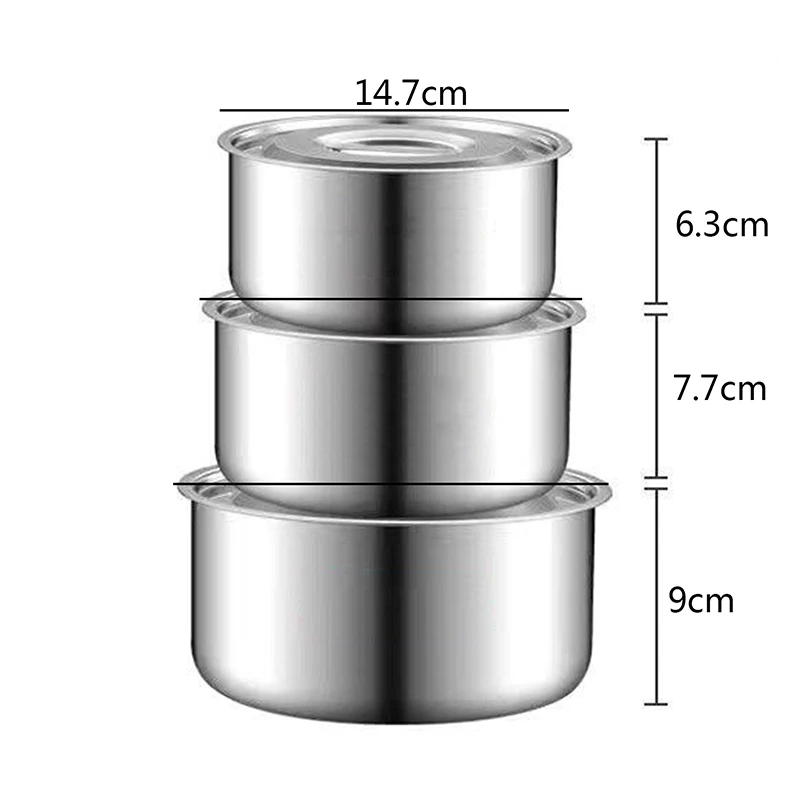 2/3pcs Stainless Steel Soup pot Stock Pot Set with Lid Kitchenware Stew Pot Cooking Tools Cookware Kitchen Accessories