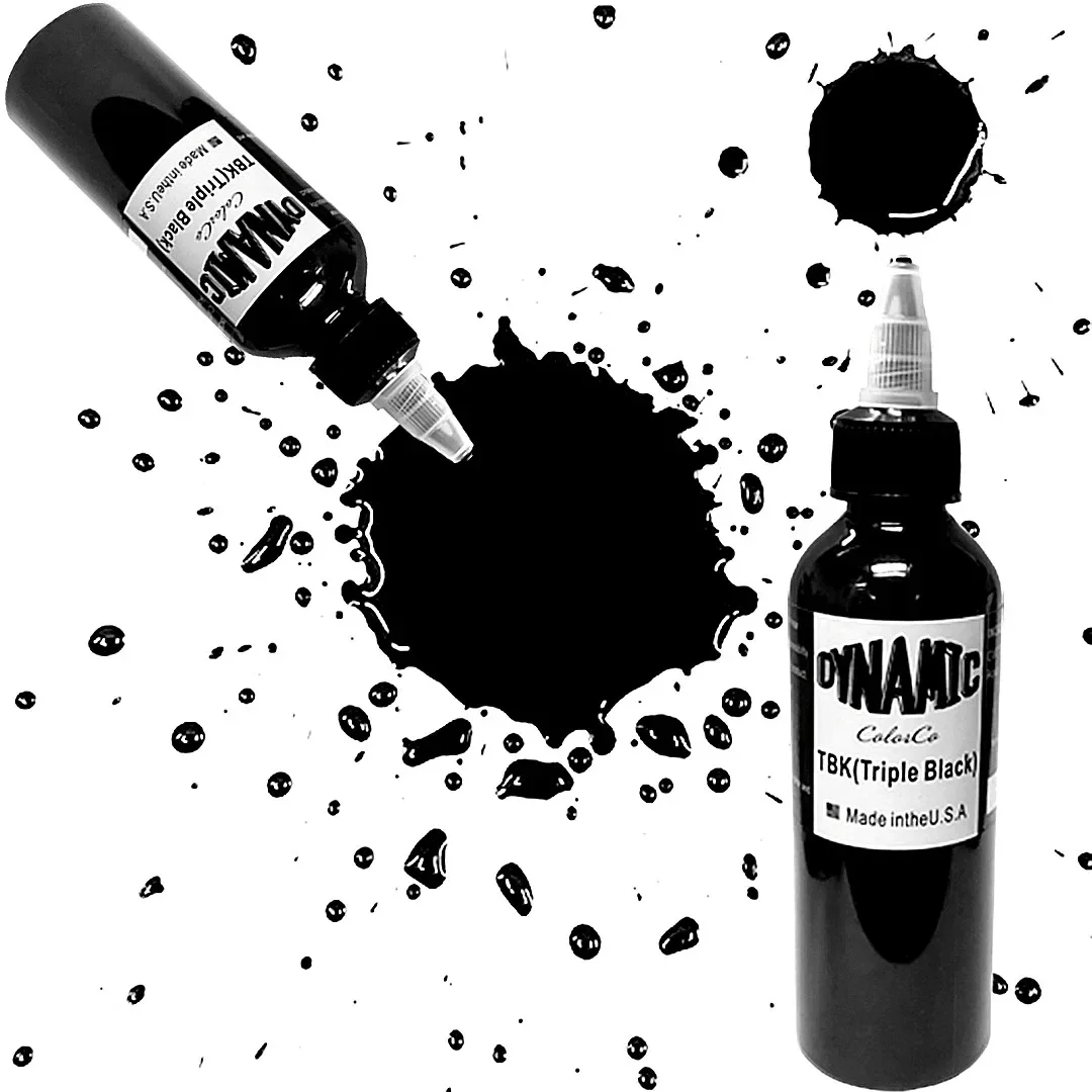 Tinta de tatuaje de Triple pigmento negro dinámico, edición de calidad, 120ml, Color corporal, Material de tatuaje