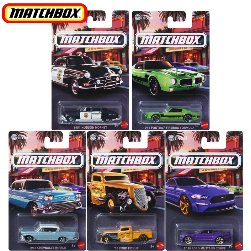25J coche Matchbox genuino 1/64 City Hero Pontiac Firebird fórmula Ford Pickup Voiture modelo niños colección de juguetes regalo de cumpleaños