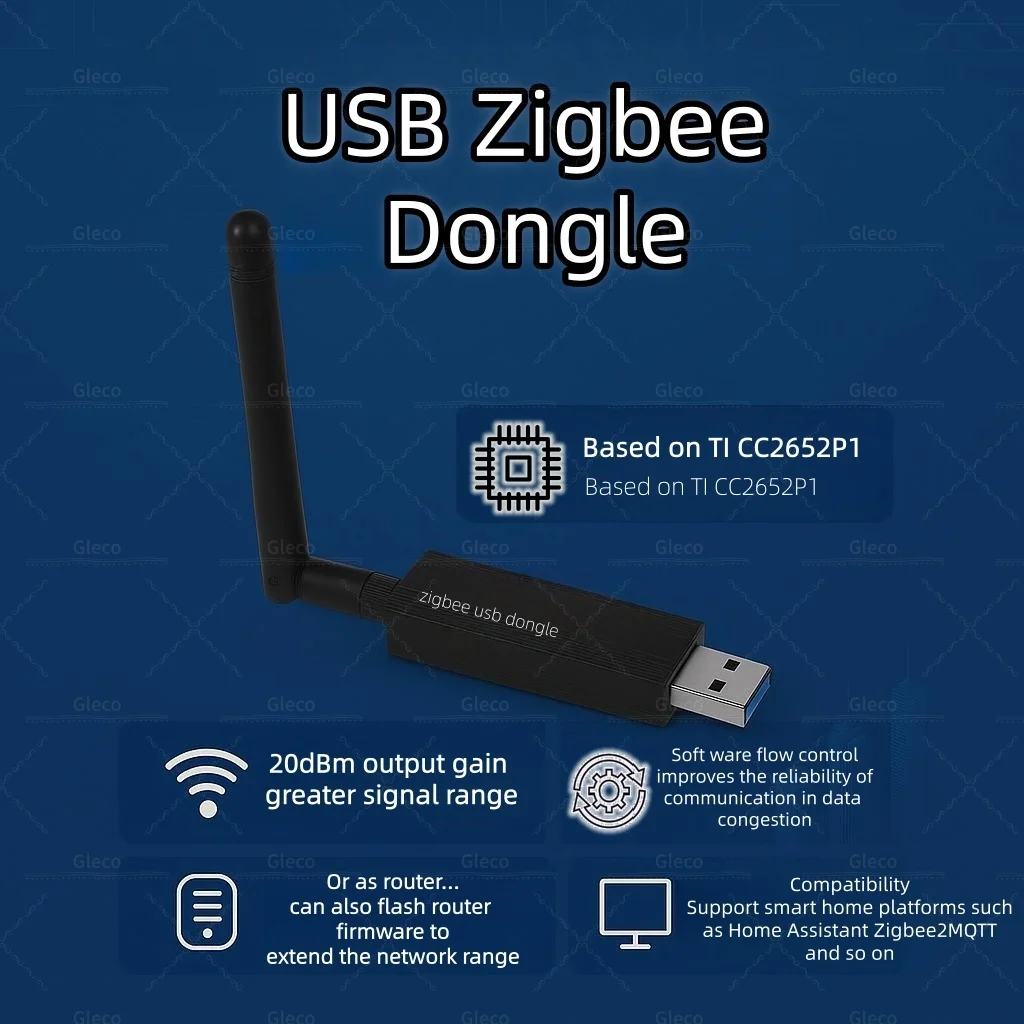 Zigbee 3.0 USB Dongle With Antenna Smart Home Wireless Universal Zigbee Gateway Hub S