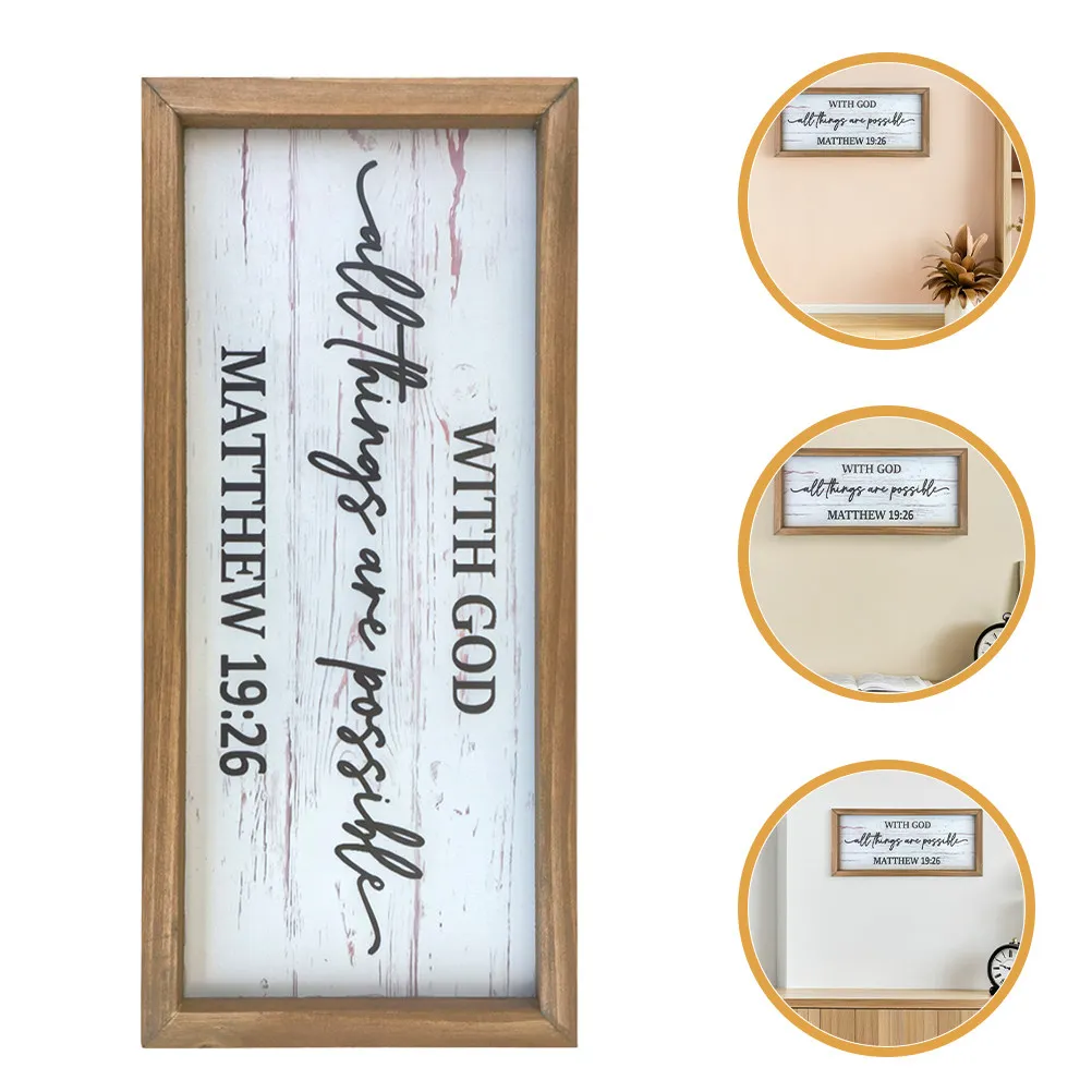 Wooden Wooden Wall Plaque Rustic Bible Inspirational Christian Home Decor Spiritual Quote Sign Living Room Office