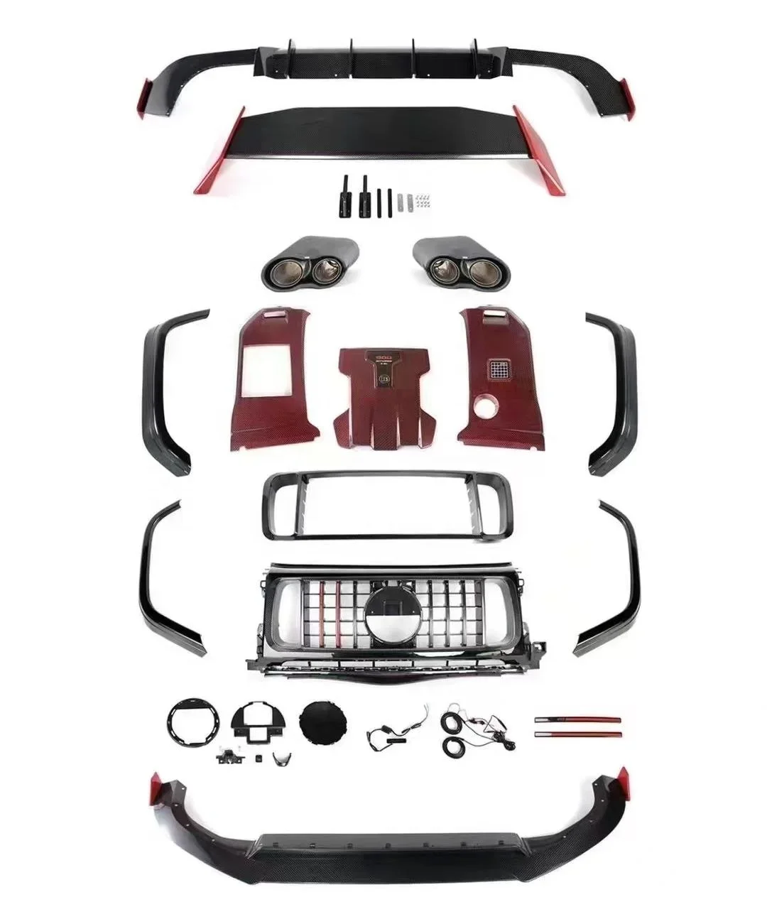 شفة المصد الأمامي من ألياف الكربون شفة خلفية لسيارة Mercedes Benz G Class W464 تتغير إلى Rocket G900 من ألياف الكربون