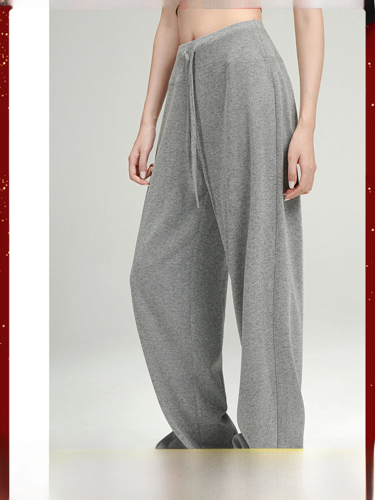 

Женские вязаные повседневные брюки из ацетата с высокой талией и широкими штанинами, мягкие и удобные, для осени и зимы