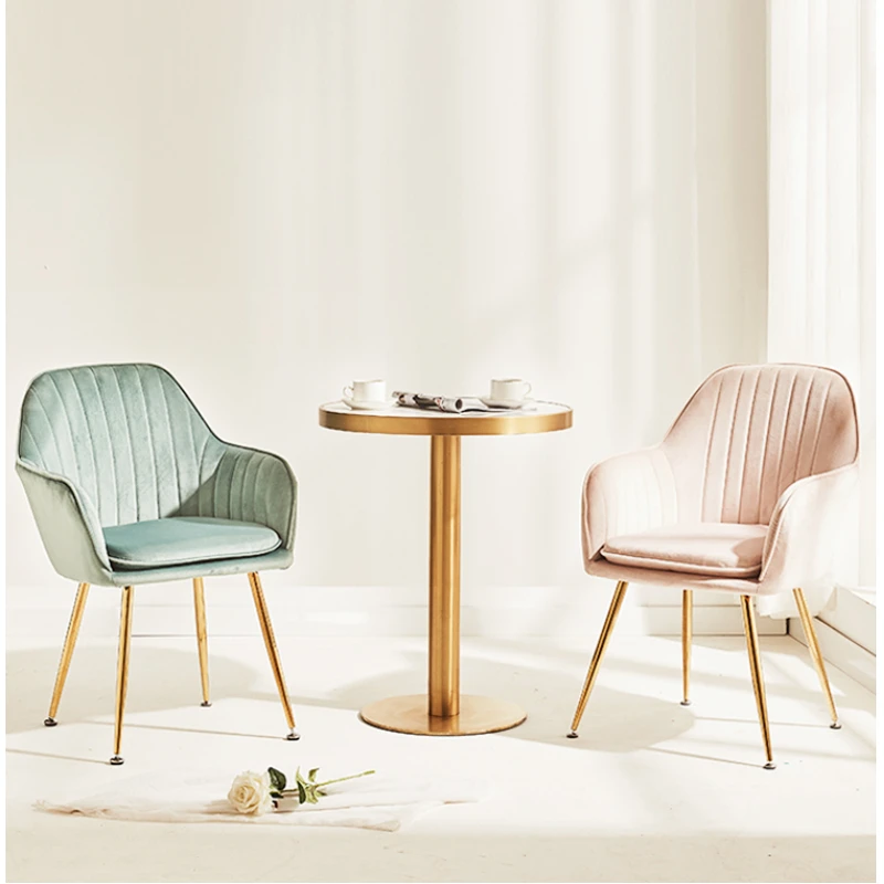 Cadeiras de jantar de veludo modernas, design de restaurante, poltrona macia, cozinha, cofe, encosto de espera, penteadeira, móveis para casa