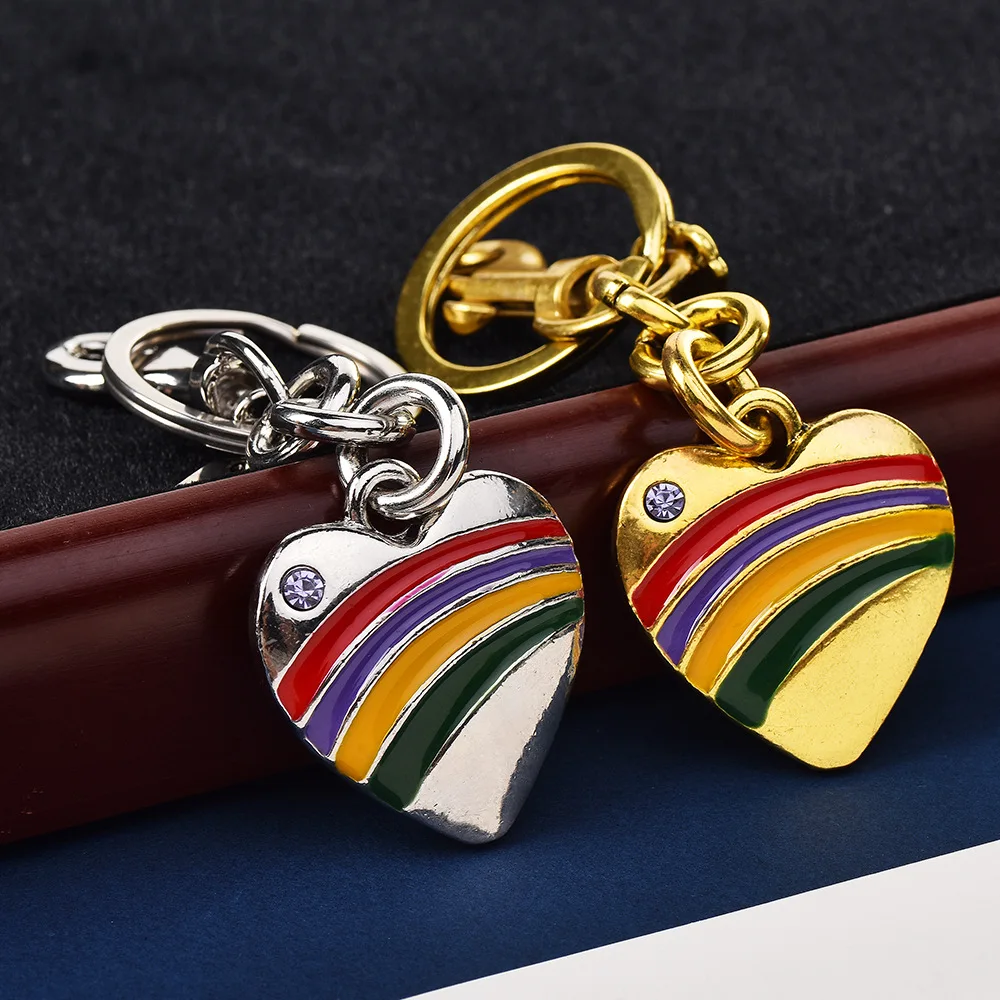 

5pcs/lot DIY Mix Jewelry Accessories Metal Rainbow Peach Diomand Pendant Keychain For Charms Phone Bracelet