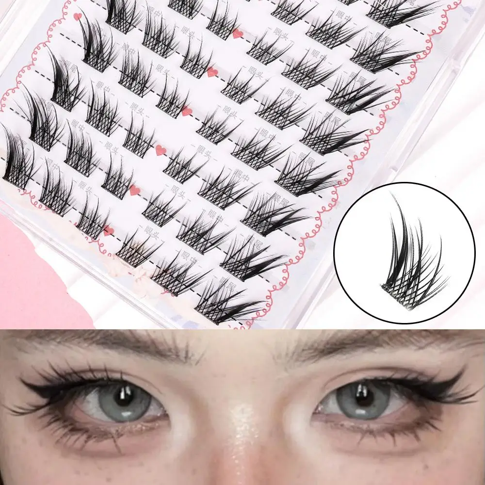 Sztuczne rzęsy typu \"fox eye\" 6/10 rzędów, samoprzylepne, bez kleju, kępki rzęs DIY, manga eyes, przedłużanie rzęs, powiększanie oczu, do codziennego użytku.