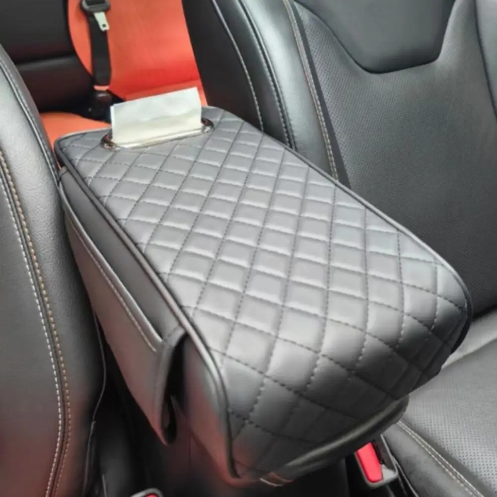 Car Armrest Pad Waterproof Car Console Cover with Storage Bag Armrest Box Mat Universal Fit Easy to Install Auto for Wear