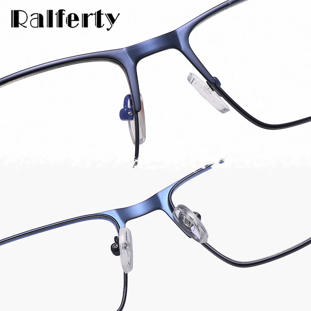 Ralferty Luxury Men\'s Eyeglasses Frame Rectangle Metal Medical Glasses Frame for Men Business Male Spectacles Optic Myopia Frame