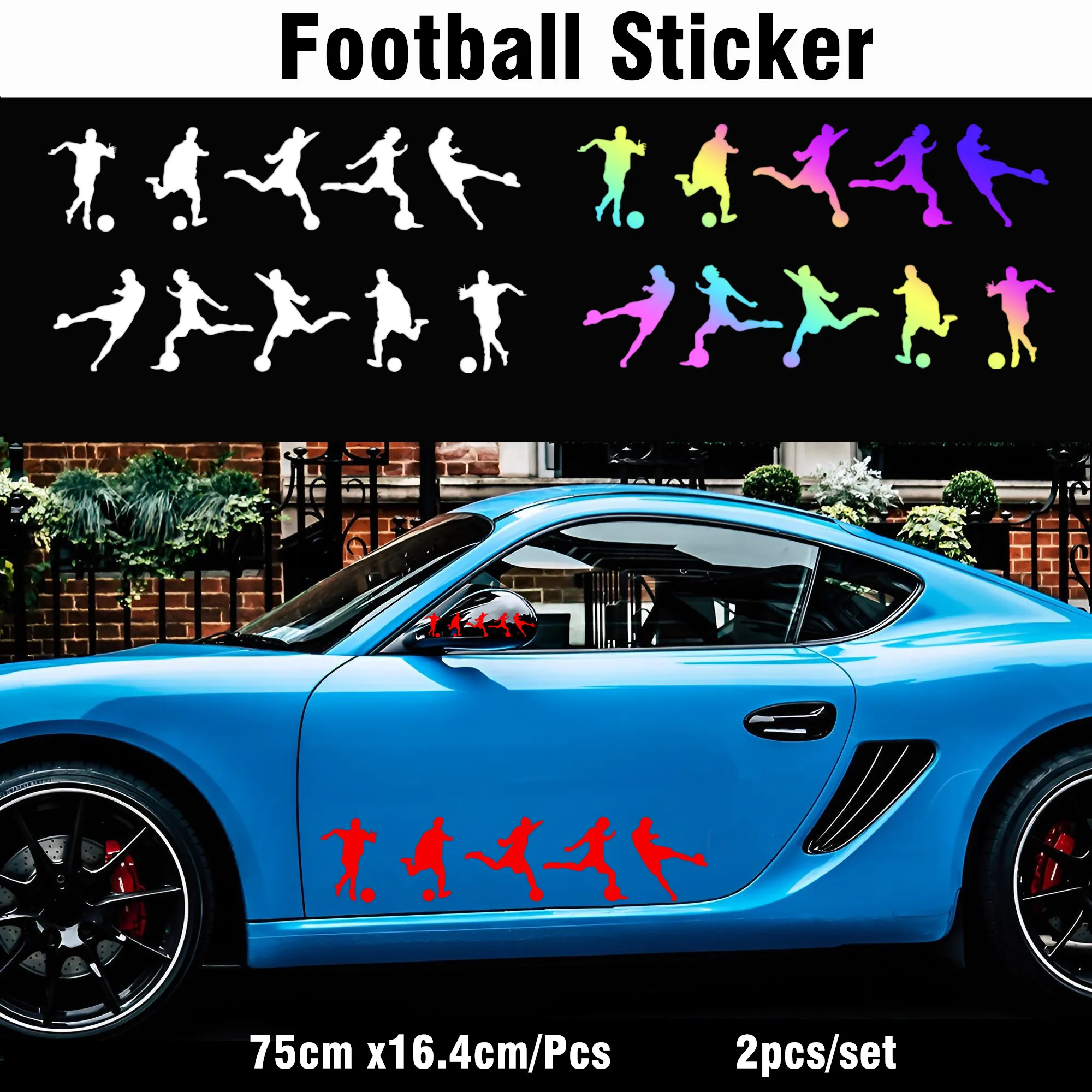 Football Logo Sticker Custom for Motorcycle Creative Sport Graphics Stickers Body Window Windshield Decals Car Door Decoration