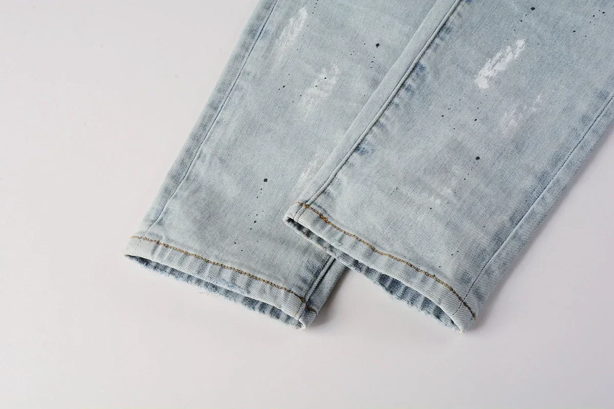 Men's Vintage High-Waist Skinny Jeans 2025 Denim Trousers Low-Rise Repairable Top Quality Streetwear Pants by Brand 9006