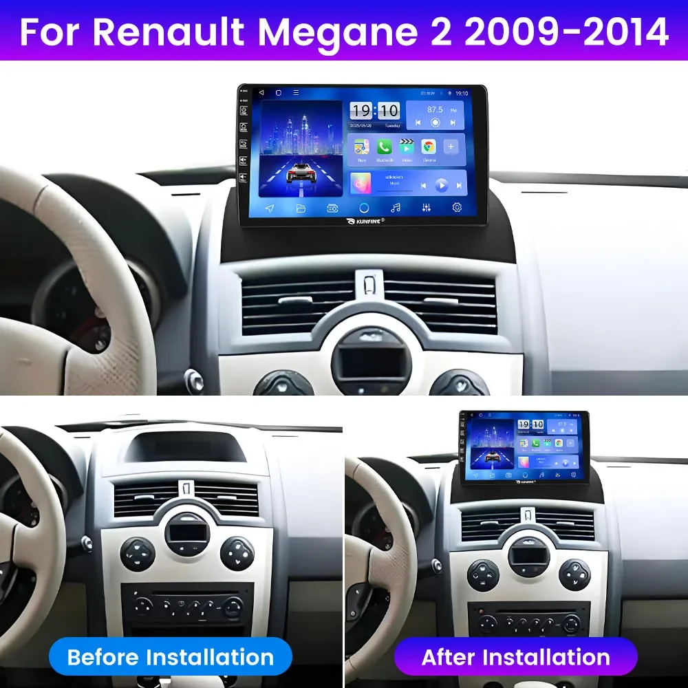 Android Car Radio For Renault Megane 2 2009-2014 GPS Navigation Video Player Multimedia Carplay Android Auto Car Stereo BT FM