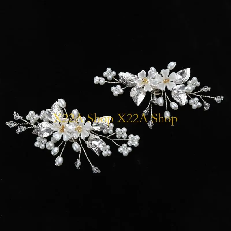 

Уникальные 2 шт. жемчужные зажимы для обуви Стразы Цветочные пряжки для обуви Декор для обуви для вечеринок для B