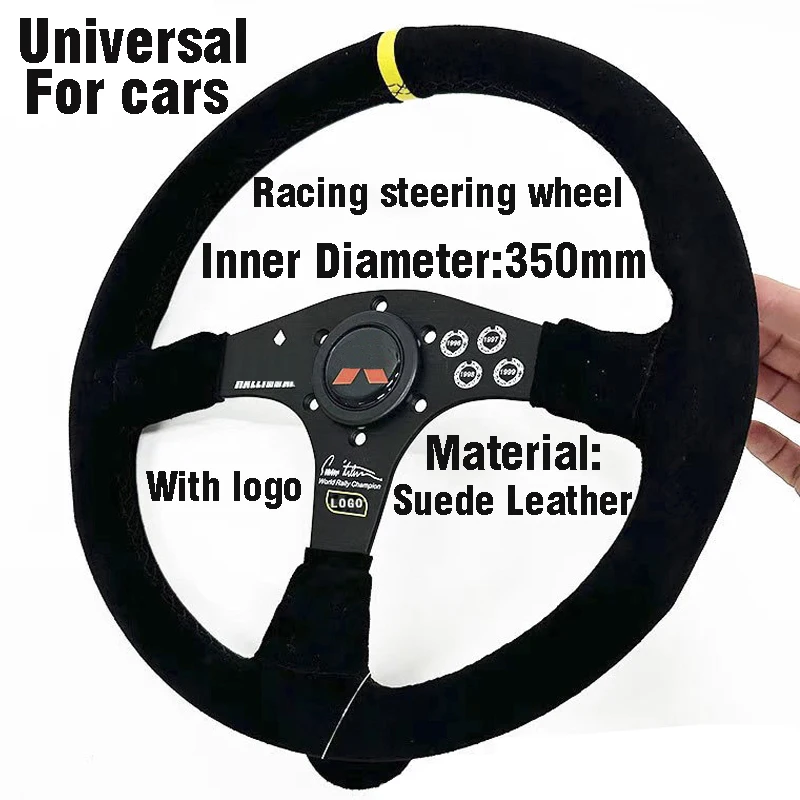 عجلة قيادة السيارة المعدلة 14 بوصة عجلة قيادة رياضية عالمية للسباق سريعة الإصدار عجلة قيادة السيارة ملحقات السيارة #6