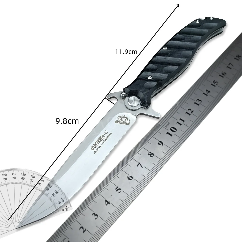 Kitchen Russian HOCK Folding Knife D2 Blade G10 Handle Outdoor Military Tactical Knife Survival Hunting Cutting Camping Tool