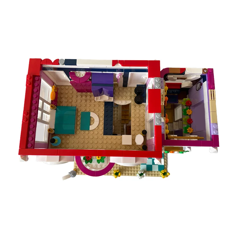 2026pcs Moc 하우스 & 티 룸 모듈 형 diy 건축 키트 교육 모델 빌딩 블록 생일 장난감 선물