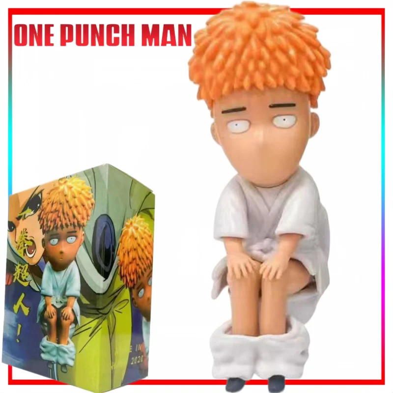 One Punch Man Figure Cartoon Saitama Model Ornament Sitting Pose Anime Merchandise Trendy Toy Domestic Version Holiday Gift