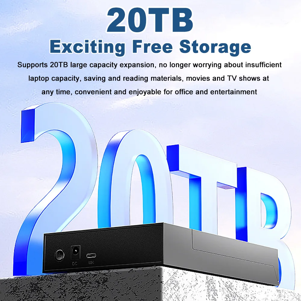 HDD 케이스 3.5 2.5 SATA-USB3.0 어댑터 외장 하드 드라이브 디스크 인클로저, 3.5 SSD 디스크용, 450 Mb/s 20TB HDD 박스 케이스 도구 무료