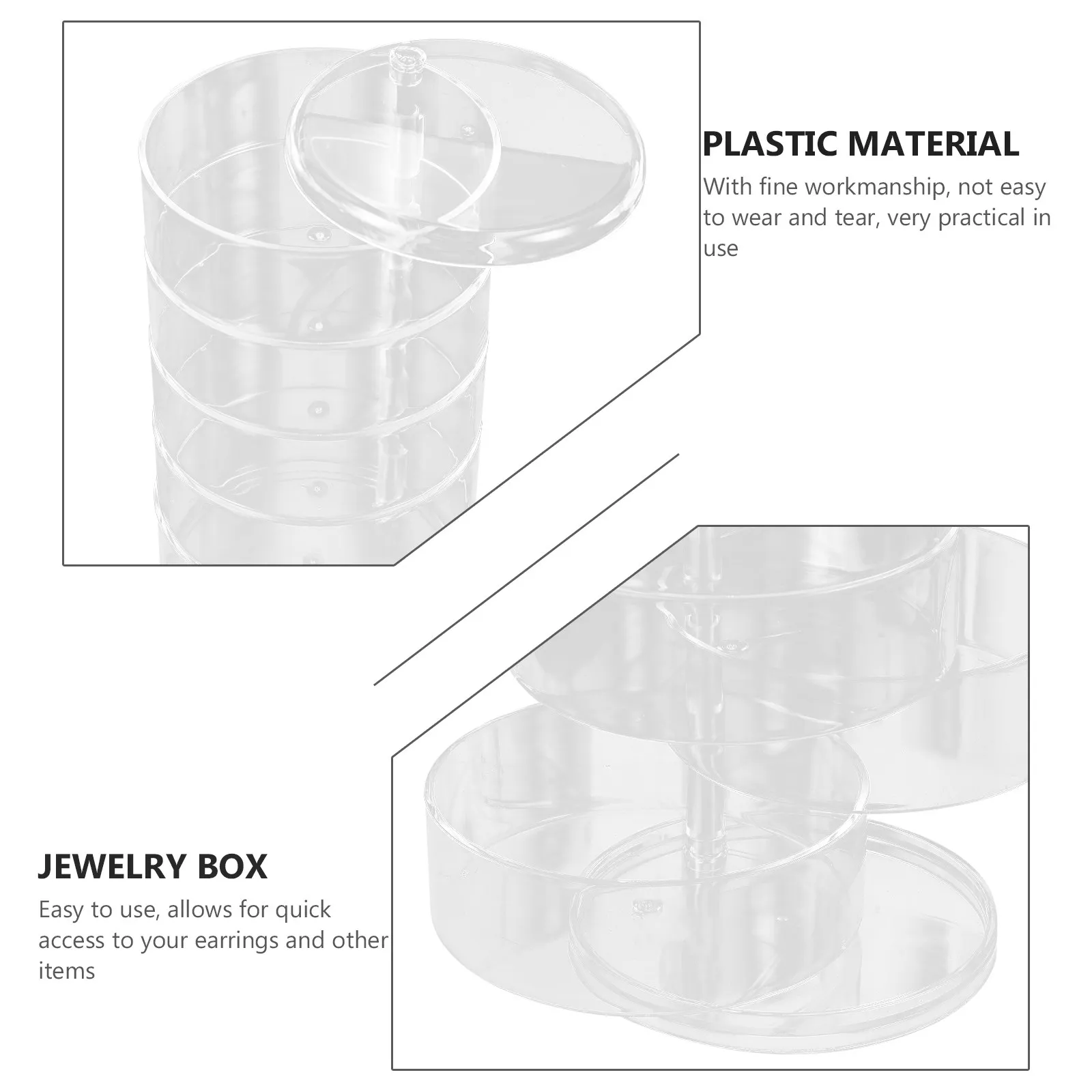 

1 шт. креативный органайзер для украшений, вращающийся ящик для хранения из премиальных материалов, легкий доступ к серьгам, кольцам, ожерельям, браслетам, часам