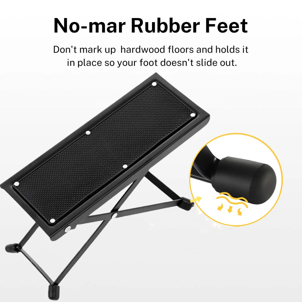 Miwayer Guitar Footrest Pedal Metal Non-Slip Rubber Pad Adjustable Folding 4/6-Position Height Footboard for Guitar Accessories