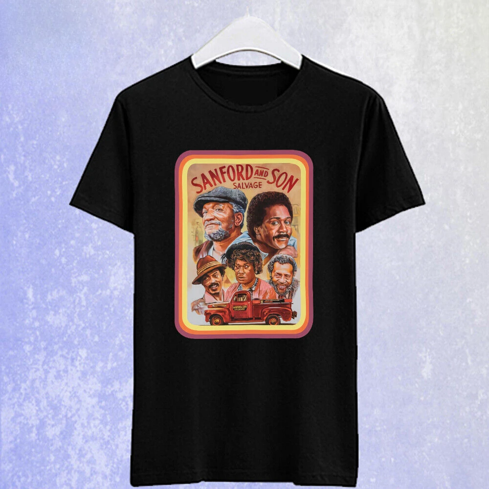 Sanford and Son Retro TV Series Men's Black T-shirt Size S-5XL