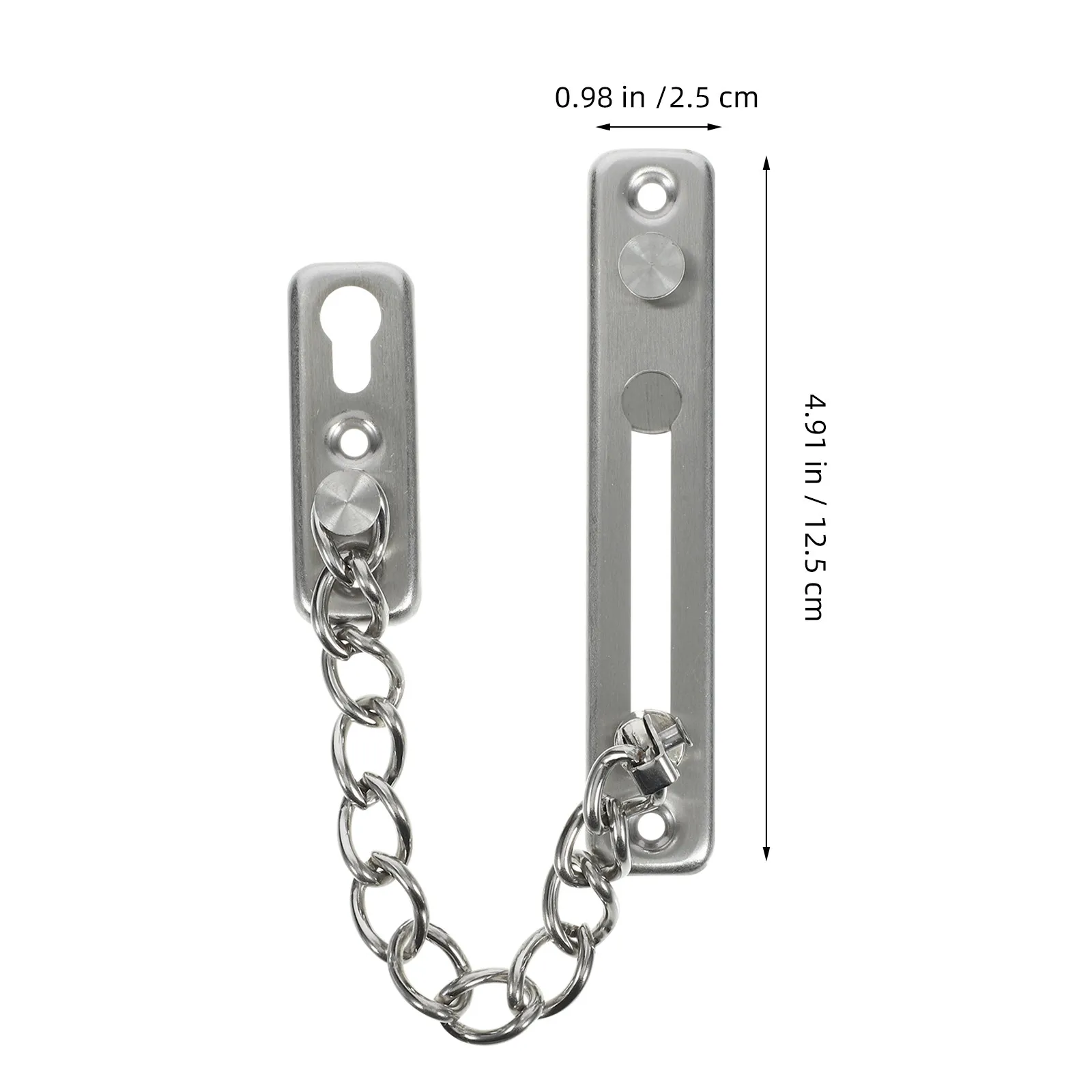 1Set Door Chain Lock Stainless Steel Security Lock Indoor Safety Chain Latch for Hotel Home Office Bedroom Garage Gate view 2