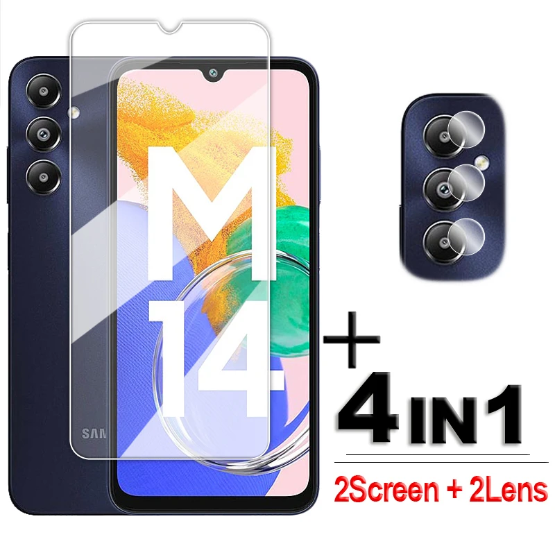 For Samsung Galaxy M14 Glass Full Glue HD Clean Screen Protector For Samsung M14 5G 4G Tempered Glass For Galaxy M14 Lens Film