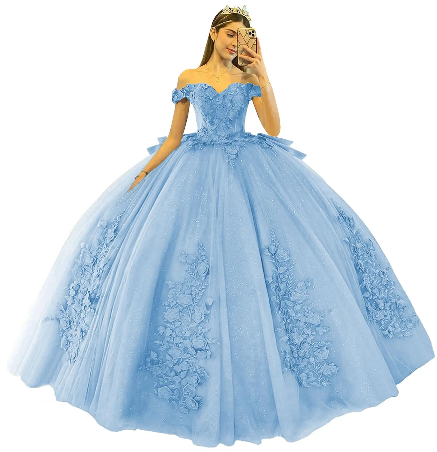 Off Shoulder Quinceanera Dresses Ball Gown Lace Appliques Sweet 15 16 Dresses Prom Party Gowns for Teens