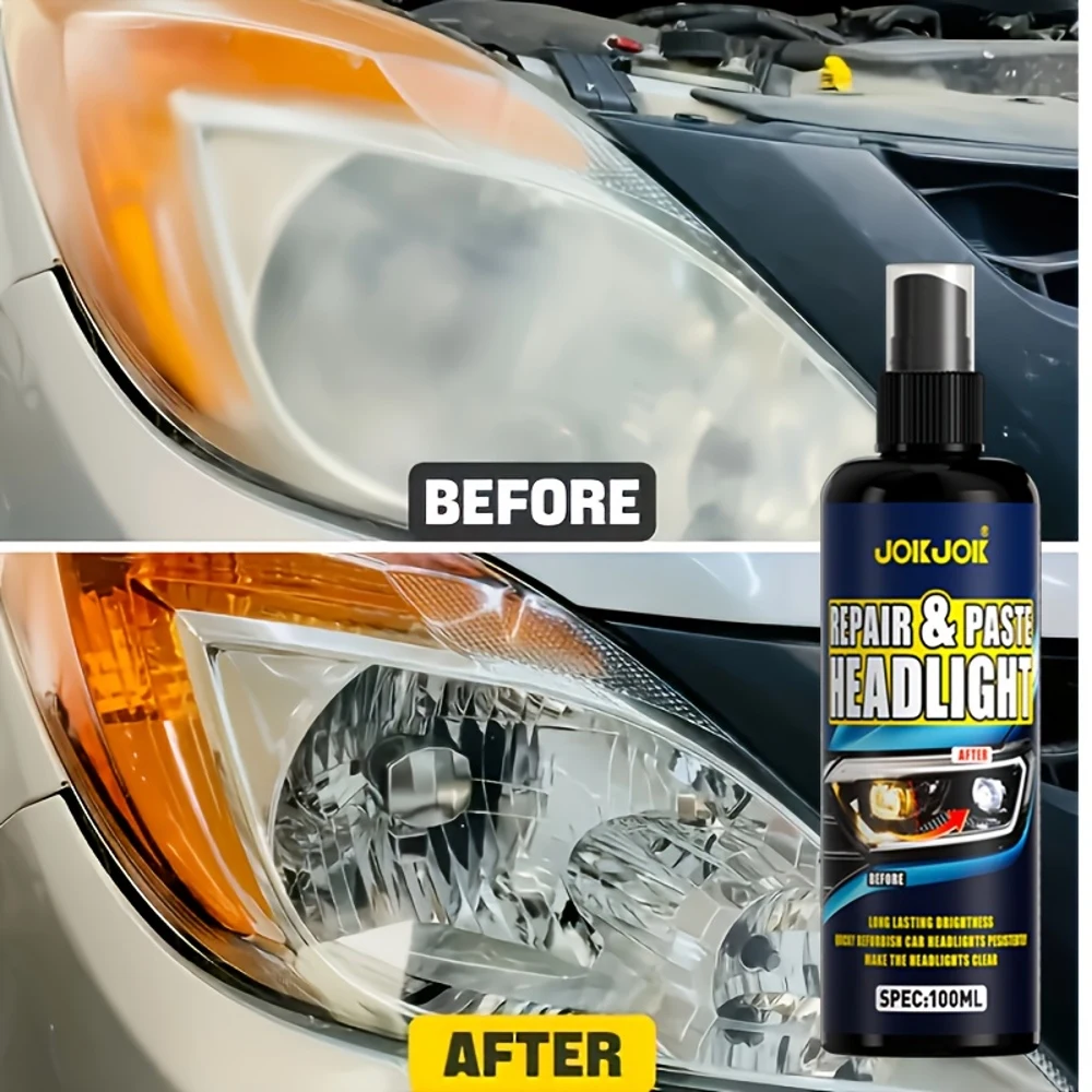 رذاذ ترميم المصباح الأمامي للسيارة الاحترافي 100 مل: عامل تجديد المصباح الأمامي، واقي طلاء غطاء مصباح السيارة، استعادة كلار #2