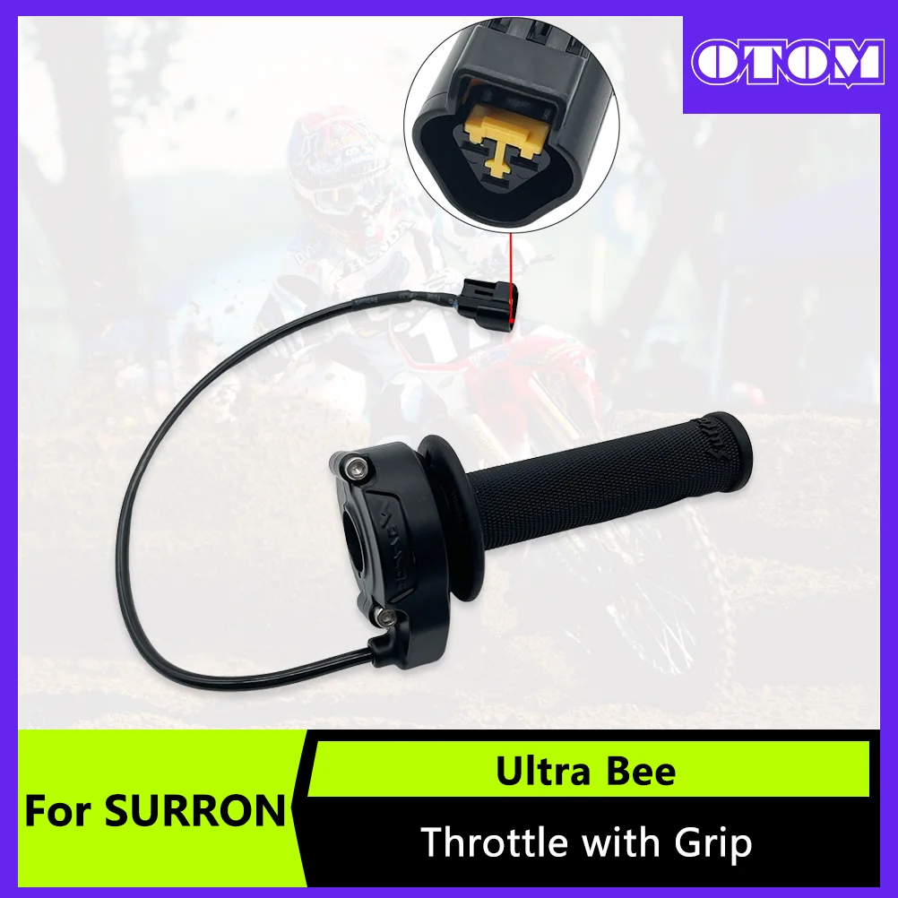 OTOM Motorrad-Doppel-Hall-Sensor-Gasgriff mit Griff für SURRON Ultra Bee Elektronischer Gasgriff E-Bike-Teil