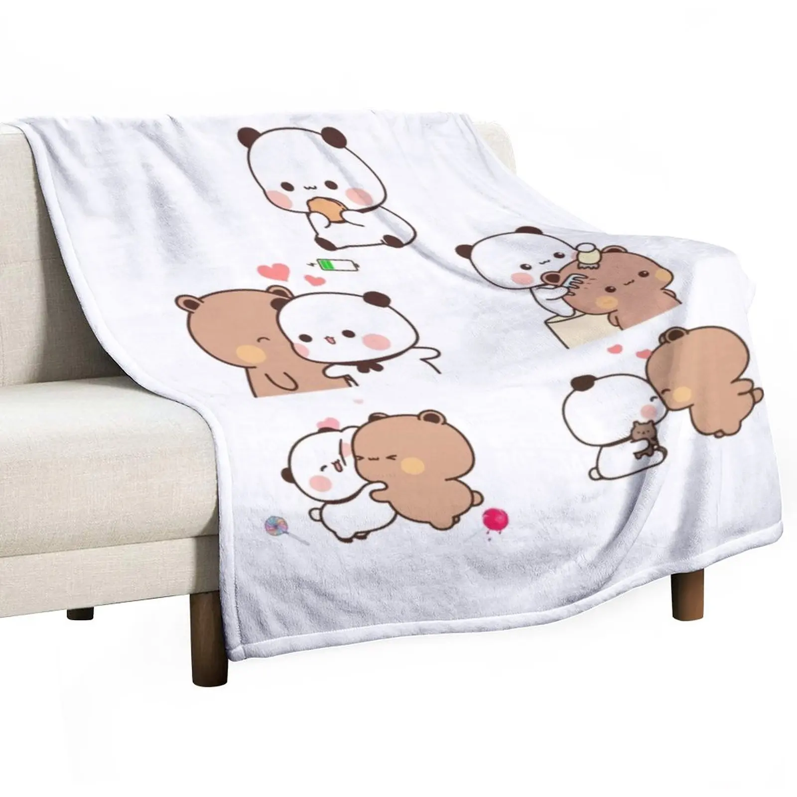 

Bear and Panda Bubu Dudu Balloon Throw Blanket Luxury Thicken Blanket fluffy blanket