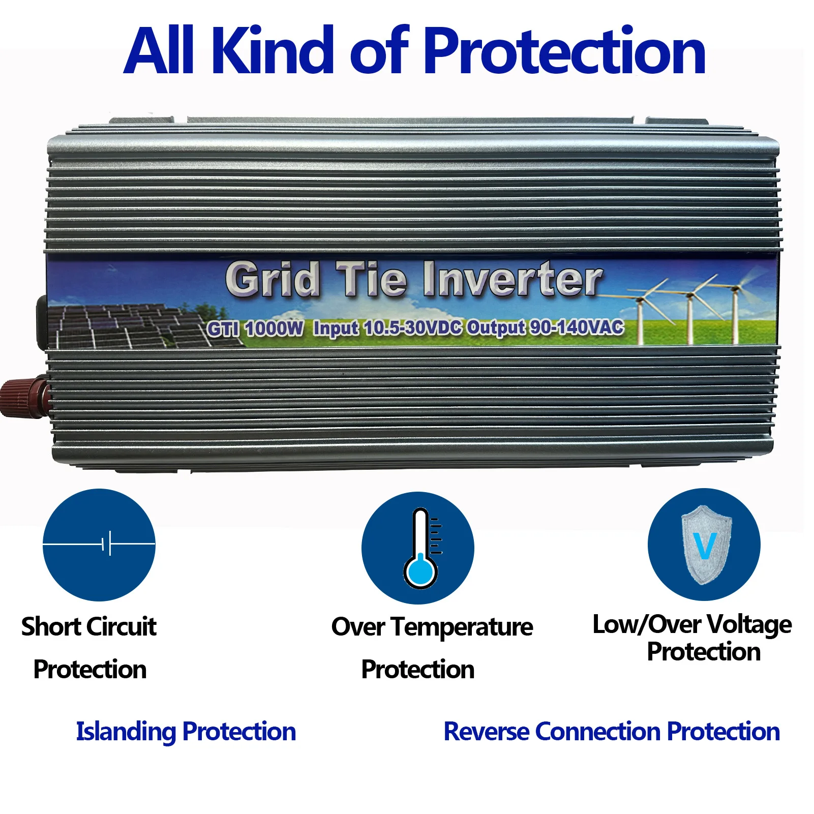 1000W Solar Grid Tie Inverter DC Input 10.5-30V Output 110V