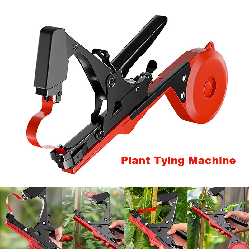 Universal Plant Tying Machine Garden Plant Tapetool Tapener+10 Rolls Tape Set for Vegetable Grape Tomato Cucumber Pepper Flowers