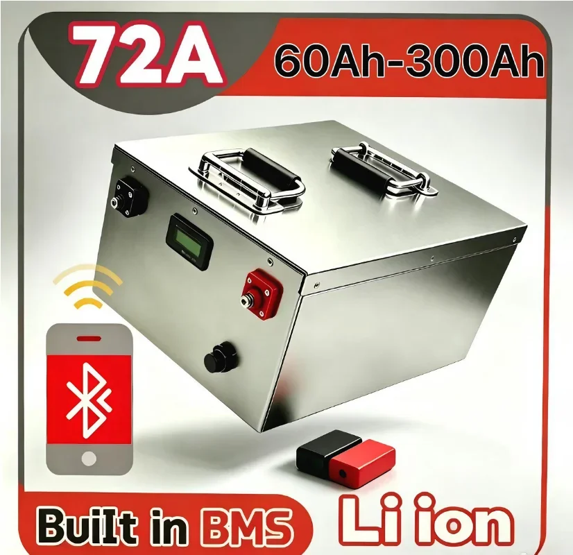 

72V 60Ah - 300Ah lithium-ion battery, high power, large capacity, rechargeable, durable and long service life. Widely applied to