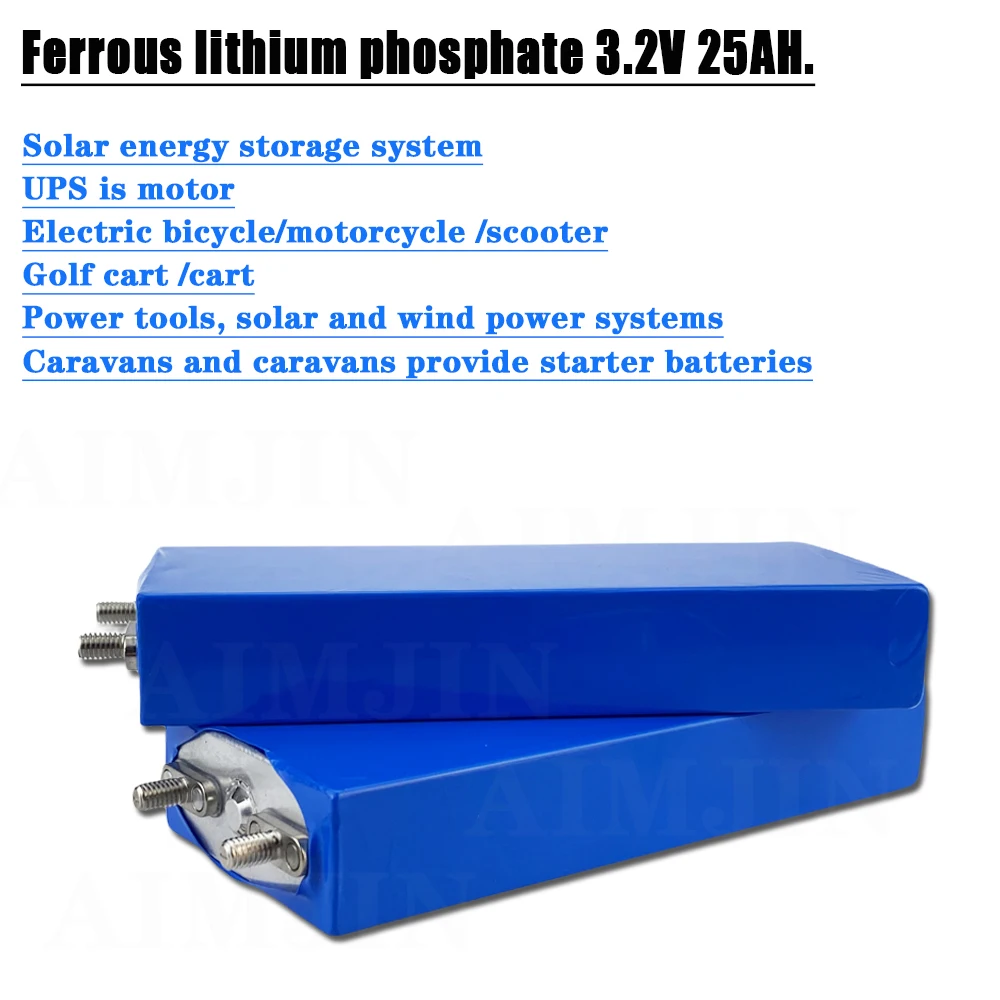 

Lifepo4 3.2V 25Ah Rechargeable Original Brand New Grade A 3C Discharge Battery For DIY Solar System RV Boat