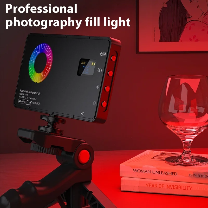 Professional Camera Photography Fill Light Handheld Portable Pocket Light Rgb Fill Light for Live Streaming Ambient Lighting