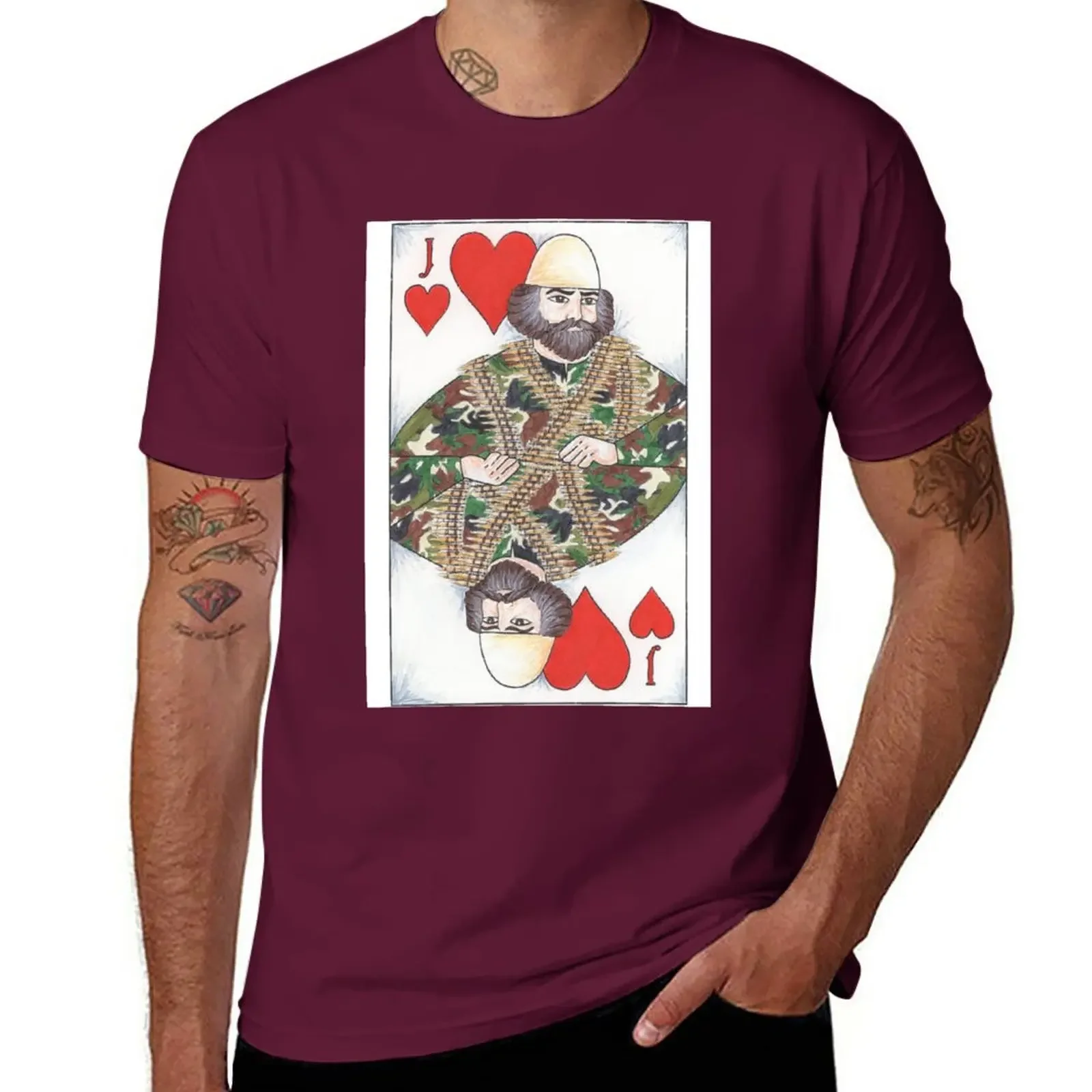 plus size t shirts tops custom t shirts Tee shirt mens long sleeve t shirts New Albanian Jack of Hearts (Adem Jashari) T-Shirt