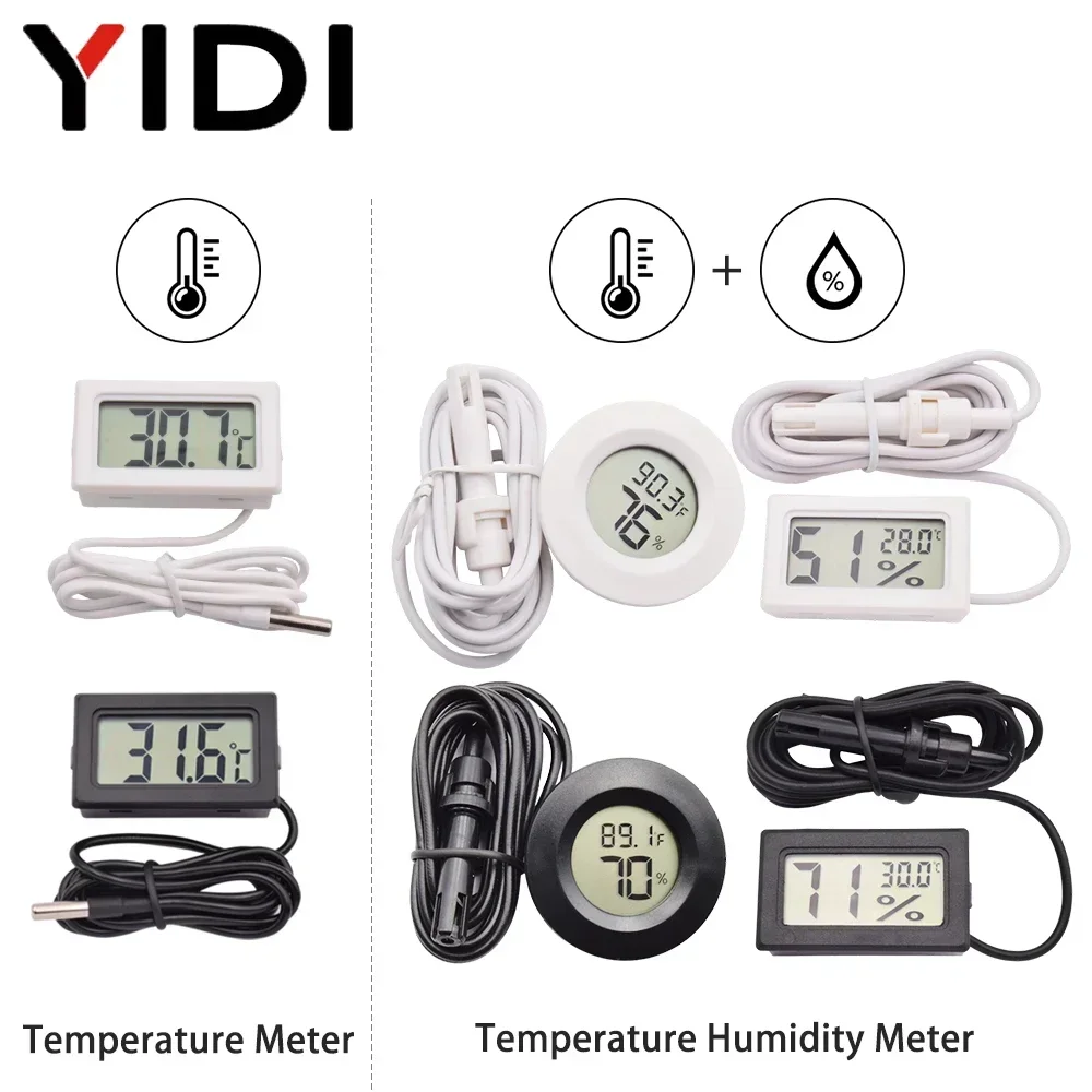 Mini termómetro Digital LCD, higrómetro, probador, Incubadora, medidor de temperatura y humedad del acuario, Monitor, Sensor, Detector