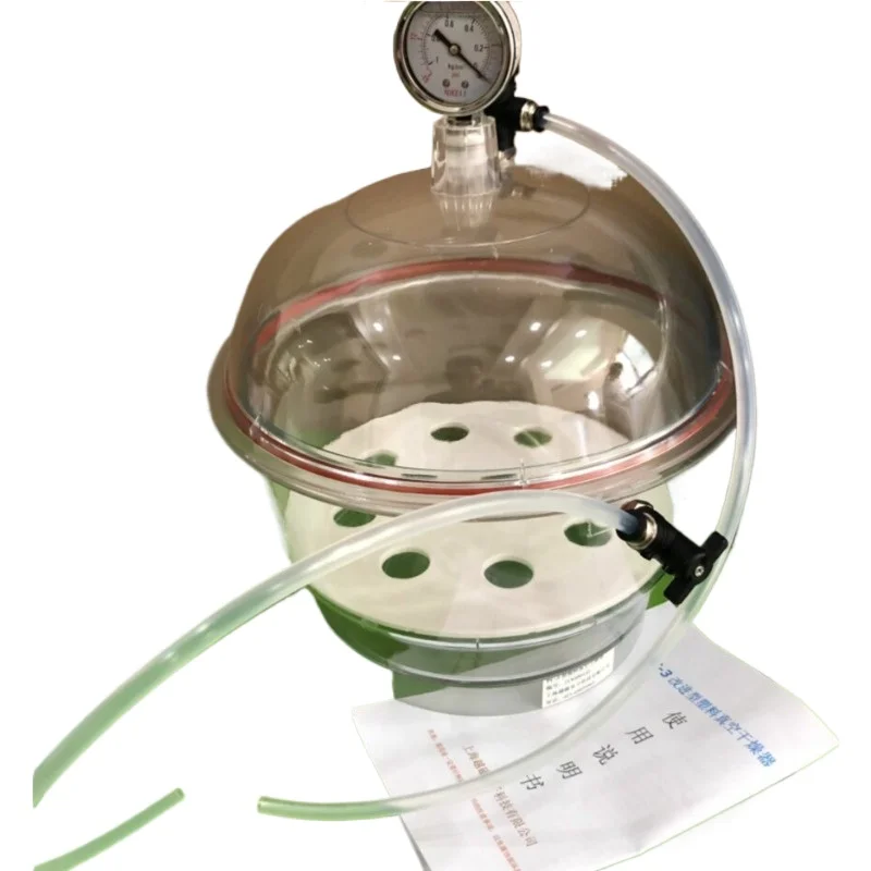For PC-3 Plastic Vacuum Dryer/vacuum Drying Dish/polycarbonate Material/double Suction /with Pressure Gauge