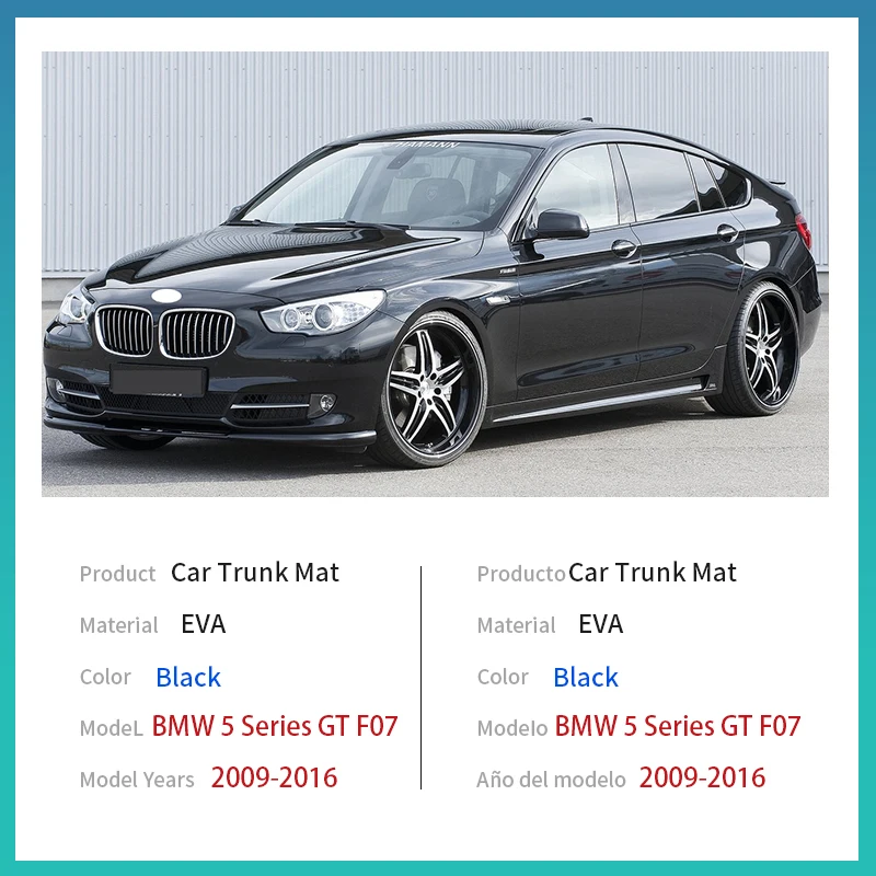 For BMW 5 Series GT F07 Accessories 2009~2016 2010 2011 Auto Trunk Mat Floor Tray Liner Cargo Boot Carpe Waterproof Anti-slip