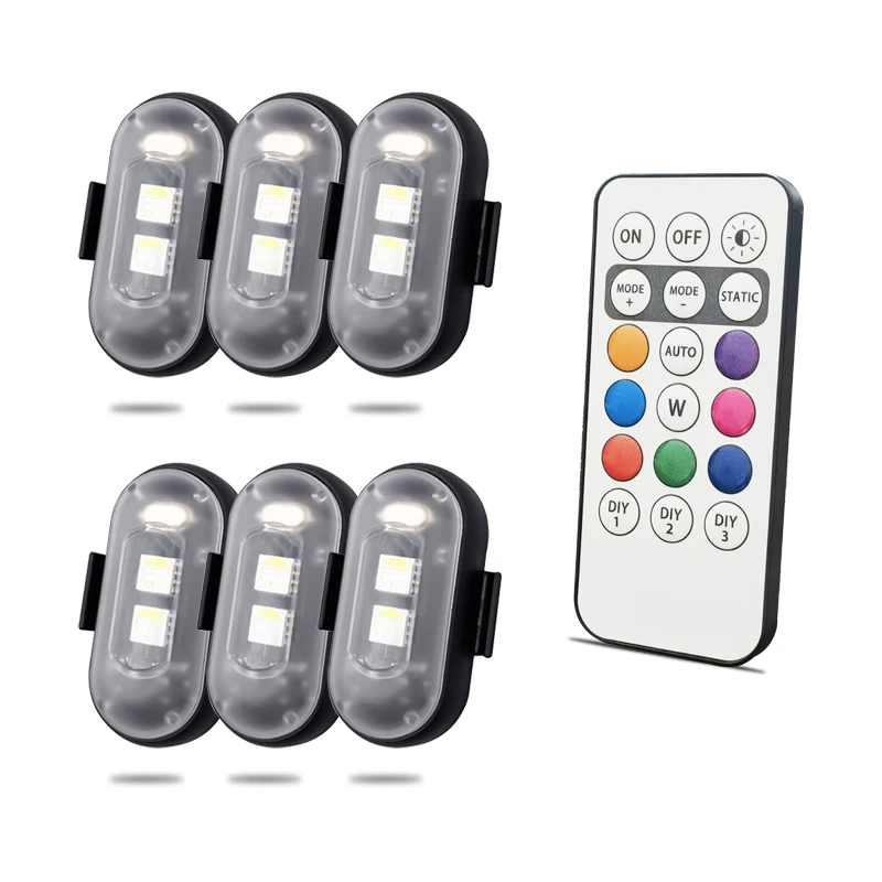 Waterproof Wireless LED Lights USB Charging Wireless LED Flashing Lights High Brightness Wireless LED Lights for Car Bike H9EE