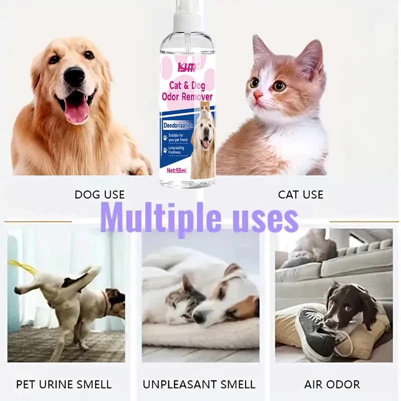 KJM-55ML Powerful Multi-Purpose Pet Odor Eliminator Spray Safe Deodorizer For Litter Box Kitchen Car Bathroom view 6