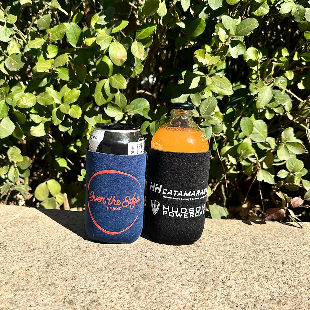 100pcs Custom Print Your Logo Collapsible Stubby Holder Can Cooler  For Food Wine Beer Cans Cooler Bag As A Gift  For Wedding