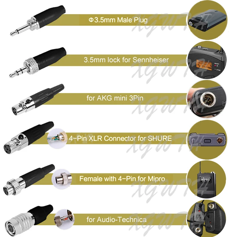 Auriculares de doble cabeza con micrófono, condensador omnidireccional, micrófono para Shure Sennheiser AKG MiPro Samson, sistema inalámbrico