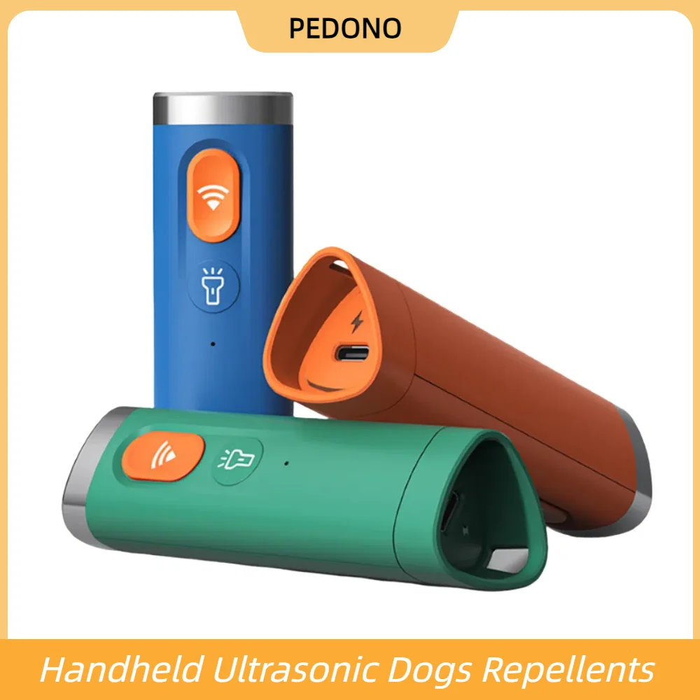 Ultrasonic Dog Repeller with Flashing Light Rechargeable High Power Handheld Dog Repellents Bark Deterrent Dog Training Device