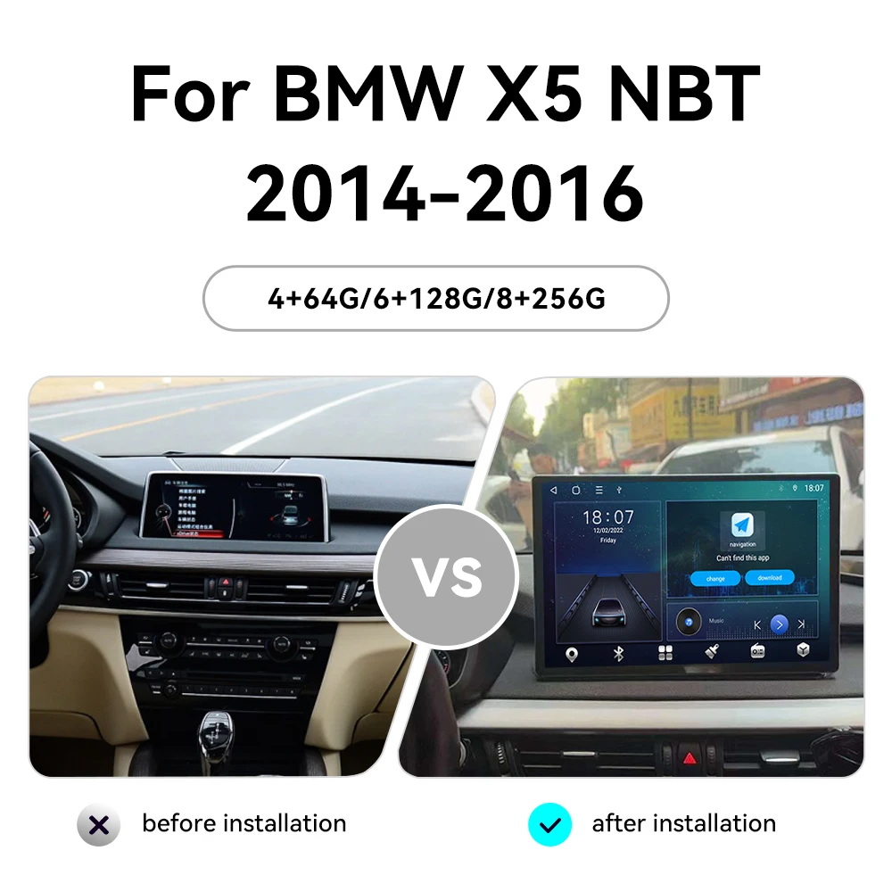 

13.3 Inch Android 13 Car Radio CarPlay For BMW X5 NBT 2014-2016 Touch Screen Multimedia Player GPS Navigation Head Unit DSP BT