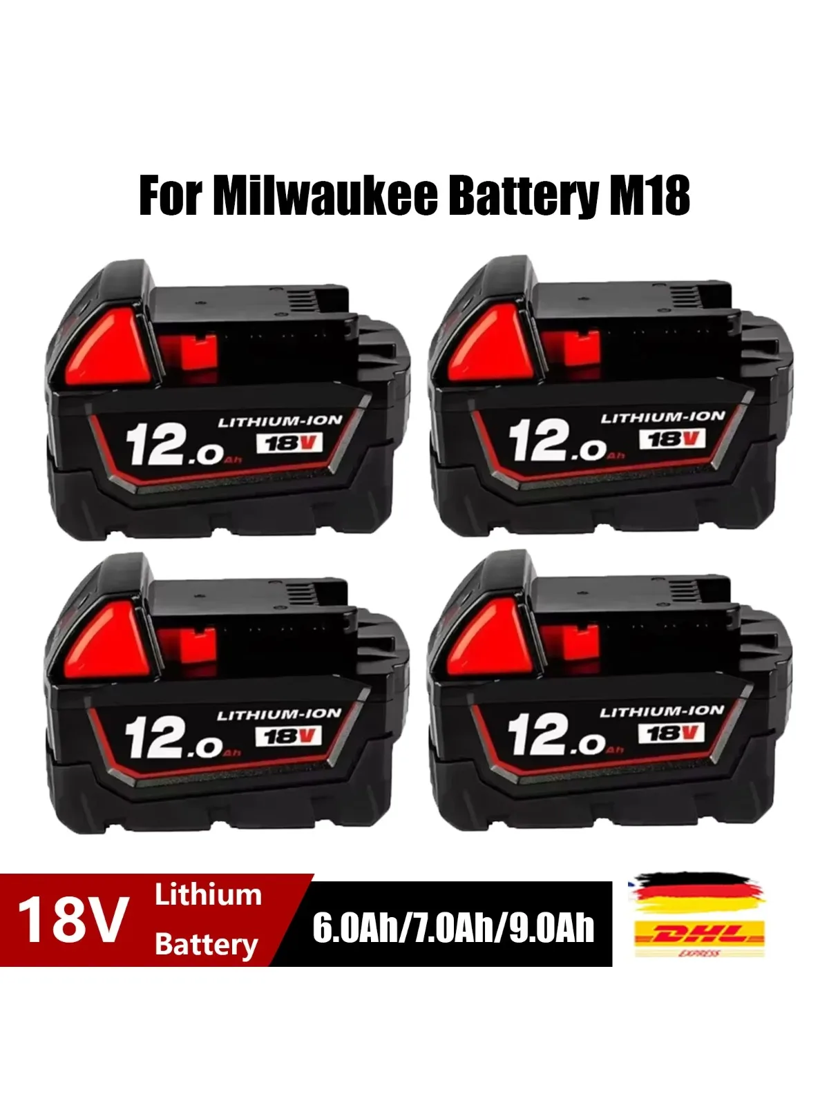 Voor Milwaukee Batterij M18 18V 9.0Ah 12.0Ah Vervangende Lithium Batterij voor Milwaukee M18 48-11-1815 48-11-1850 2604-22 Batterij - afbeelding 2