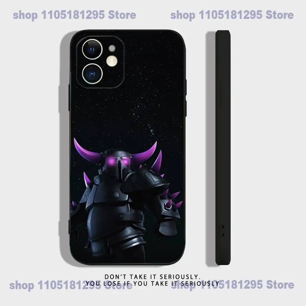 เคสโทรศัพท์ C-Clash R-Royale สำหรับ iPhone 17,16,15,14,13,12,11,XR,Pro,XS,Max,XR,Plus,Mini ซิลิโคนนิ่ม สีดำ กันกระแทก