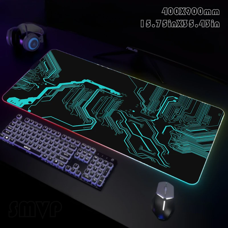 

Technology LED Gaming Mousepads Large Backlight Desk Mat 39.3x19.6in Gamer Mousepad RGB Mouse Pad Luminous Mouse Mat